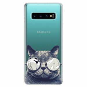Odolné silikonové pouzdro iSaprio - Crazy Cat 01 - Samsung Galaxy S10 obraz