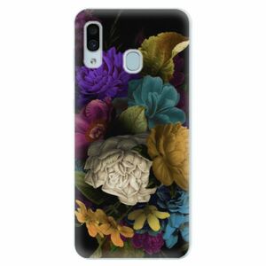 Silikonové pouzdro iSaprio - Dark Flowers - Samsung Galaxy A30 obraz