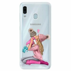 Silikonové pouzdro iSaprio - Kissing Mom - Blond and Girl - Samsung Galaxy A30 obraz