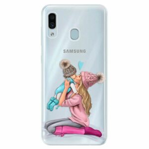Silikonové pouzdro iSaprio - Kissing Mom - Blond and Boy - Samsung Galaxy A30 obraz