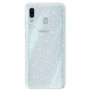 Silikonové pouzdro iSaprio - Abstract Triangles 03 - white - Samsung Galaxy A30 obraz