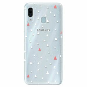 Silikonové pouzdro iSaprio - Abstract Triangles 02 - white - Samsung Galaxy A30 obraz