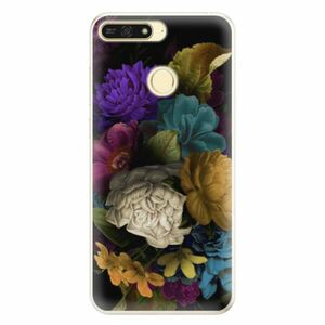 Silikonové pouzdro iSaprio - Dark Flowers - Huawei Honor 7A obraz