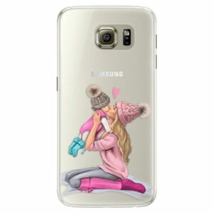 Silikonové pouzdro iSaprio - Kissing Mom - Blond and Girl - Samsung Galaxy S6 Edge obraz