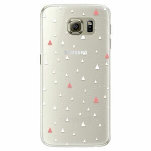 Silikonové pouzdro iSaprio - Abstract Triangles 02 - white - Samsung Galaxy S6 Edge obraz