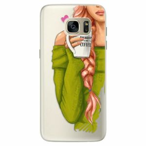 Silikonové pouzdro iSaprio - My Coffe and Redhead Girl - Samsung Galaxy S7 Edge obraz
