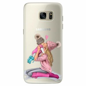 Silikonové pouzdro iSaprio - Kissing Mom - Blond and Girl - Samsung Galaxy S7 Edge obraz