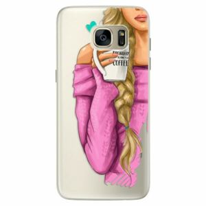 Silikonové pouzdro iSaprio - My Coffe and Blond Girl - Samsung Galaxy S7 Edge obraz