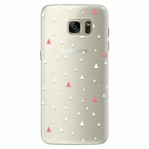 Silikonové pouzdro iSaprio - Abstract Triangles 02 - white - Samsung Galaxy S7 Edge obraz