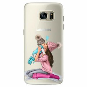 Silikonové pouzdro iSaprio - Kissing Mom - Brunette and Boy - Samsung Galaxy S7 obraz