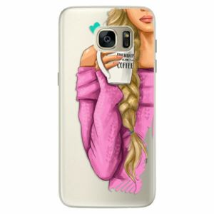 Silikonové pouzdro iSaprio - My Coffe and Blond Girl - Samsung Galaxy S7 obraz