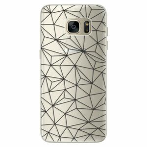 Silikonové pouzdro iSaprio - Abstract Triangles 03 - black - Samsung Galaxy S7 obraz