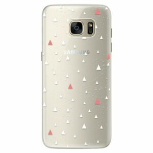 Silikonové pouzdro iSaprio - Abstract Triangles 02 - white - Samsung Galaxy S7 obraz