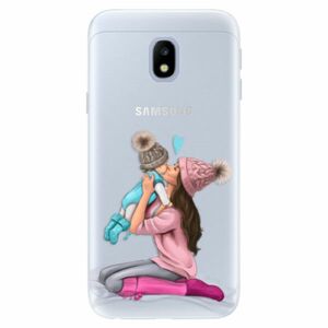 Silikonové pouzdro iSaprio - Kissing Mom - Brunette and Boy - Samsung Galaxy J3 2017 obraz