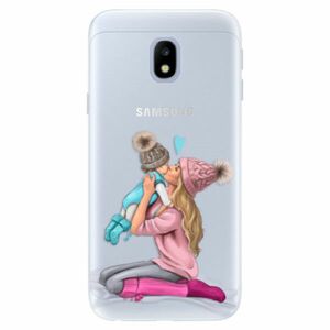 Silikonové pouzdro iSaprio - Kissing Mom - Blond and Boy - Samsung Galaxy J3 2017 obraz