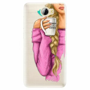 Silikonové pouzdro iSaprio - My Coffe and Blond Girl - Huawei Y5 II / Y6 II Compact obraz
