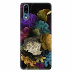 Silikonové pouzdro iSaprio - Dark Flowers - Huawei P20 obraz