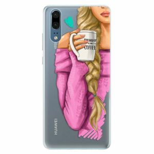 Silikonové pouzdro iSaprio - My Coffe and Blond Girl - Huawei P20 obraz