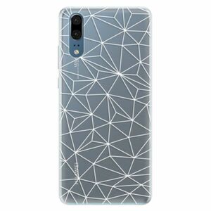 Silikonové pouzdro iSaprio - Abstract Triangles 03 - white - Huawei P20 obraz