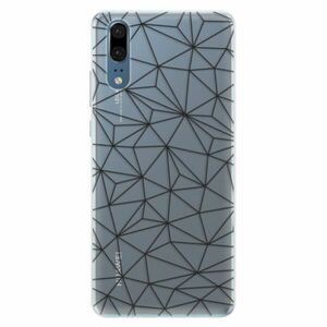 Silikonové pouzdro iSaprio - Abstract Triangles 03 - black - Huawei P20 obraz