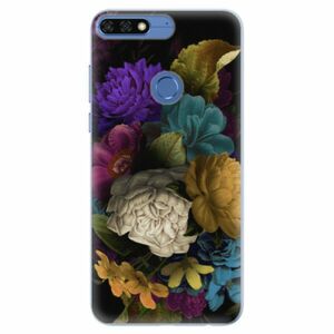Silikonové pouzdro iSaprio - Dark Flowers - Huawei Honor 7C obraz