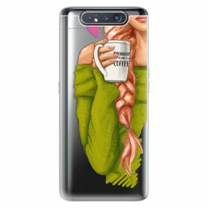 Odolné silikonové pouzdro iSaprio - My Coffe and Redhead Girl - Samsung Galaxy A80 obraz
