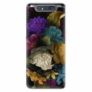 Odolné silikonové pouzdro iSaprio - Dark Flowers - Samsung Galaxy A80 obraz