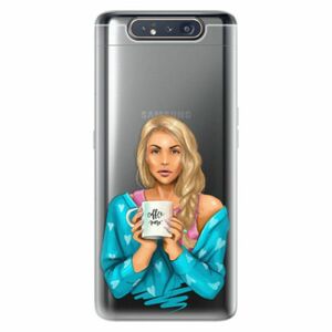 Odolné silikonové pouzdro iSaprio - Coffe Now - Blond - Samsung Galaxy A80 obraz