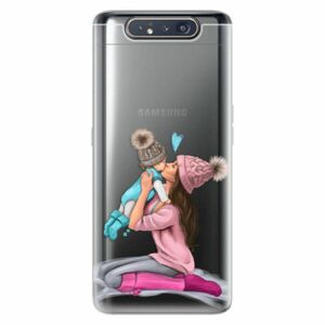 Odolné silikonové pouzdro iSaprio - Kissing Mom - Brunette and Boy - Samsung Galaxy A80 obraz