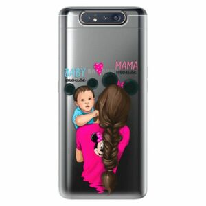 Odolné silikonové pouzdro iSaprio - Mama Mouse Brunette and Boy - Samsung Galaxy A80 obraz