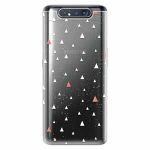 Odolné silikonové pouzdro iSaprio - Abstract Triangles 02 - white - Samsung Galaxy A80 obraz