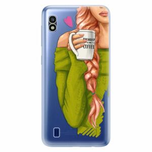 Odolné silikonové pouzdro iSaprio - My Coffe and Redhead Girl - Samsung Galaxy A10 obraz