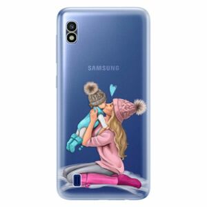 Odolné silikonové pouzdro iSaprio - Kissing Mom - Blond and Boy - Samsung Galaxy A10 obraz
