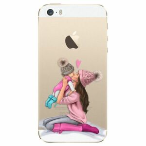 Odolné silikonové pouzdro iSaprio - Kissing Mom - Brunette and Girl - iPhone 5/5S/SE obraz