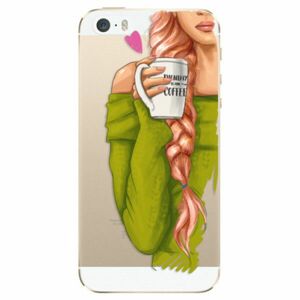 Odolné silikonové pouzdro iSaprio - My Coffe and Redhead Girl - iPhone 5/5S/SE obraz
