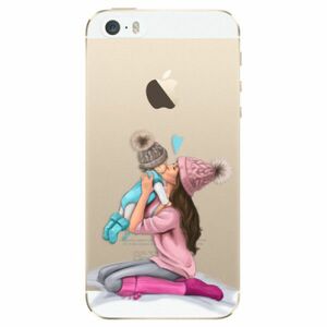 Odolné silikonové pouzdro iSaprio - Kissing Mom - Brunette and Boy - iPhone 5/5S/SE obraz