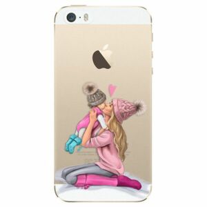 Odolné silikonové pouzdro iSaprio - Kissing Mom - Blond and Girl - iPhone 5/5S/SE obraz