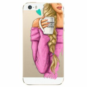 Odolné silikonové pouzdro iSaprio - My Coffe and Blond Girl - iPhone 5/5S/SE obraz