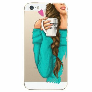 Odolné silikonové pouzdro iSaprio - My Coffe and Brunette Girl - iPhone 5/5S/SE obraz