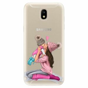 Odolné silikonové pouzdro iSaprio - Kissing Mom - Brunette and Girl - Samsung Galaxy J5 2017 obraz
