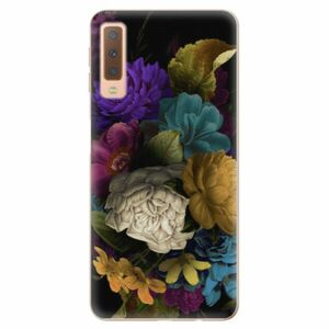 Odolné silikonové pouzdro iSaprio - Dark Flowers - Samsung Galaxy A7 (2018) obraz