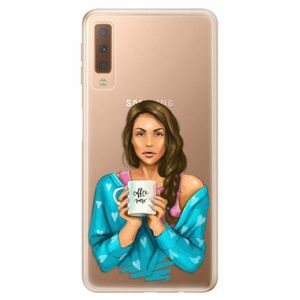 Odolné silikonové pouzdro iSaprio - Coffe Now - Brunette - Samsung Galaxy A7 (2018) obraz