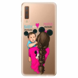 Odolné silikonové pouzdro iSaprio - Mama Mouse Brunette and Boy - Samsung Galaxy A7 (2018) obraz