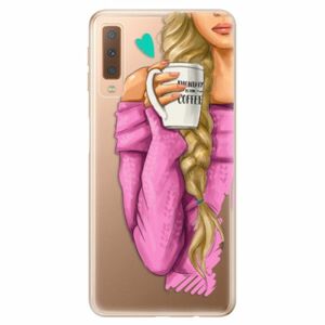 Odolné silikonové pouzdro iSaprio - My Coffe and Blond Girl - Samsung Galaxy A7 (2018) obraz