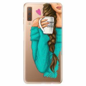 Odolné silikonové pouzdro iSaprio - My Coffe and Brunette Girl - Samsung Galaxy A7 (2018) obraz