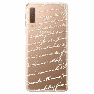 Odolné silikonové pouzdro iSaprio - Handwriting 01 - white - Samsung Galaxy A7 (2018) obraz