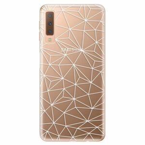 Odolné silikonové pouzdro iSaprio - Abstract Triangles 03 - white - Samsung Galaxy A7 (2018) obraz