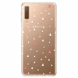 Odolné silikonové pouzdro iSaprio - Abstract Triangles 02 - white - Samsung Galaxy A7 (2018) obraz