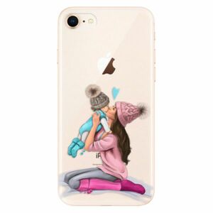 Odolné silikonové pouzdro iSaprio - Kissing Mom - Brunette and Boy - iPhone 8 obraz