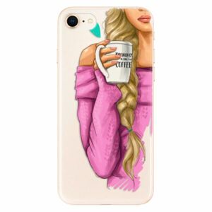 Odolné silikonové pouzdro iSaprio - My Coffe and Blond Girl - iPhone 8 obraz